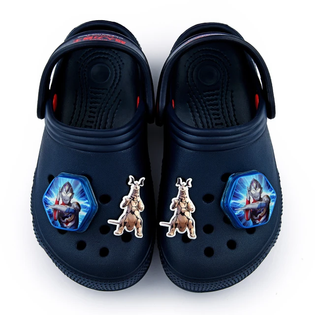 童鞋城堡童鞋城堡 中大童 洞洞鞋 德卡 超人力霸王(UM0222-藍)