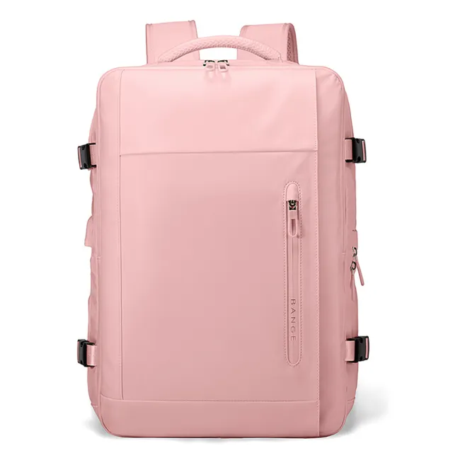 【leaper】簡約素色大容量高機能防潑水15.6吋筆電旅行商務後背包(多色可選)