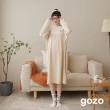 【gozo】g+ 在雲上軟綿綿條絨洋裝睡衣附髮圈(兩色)