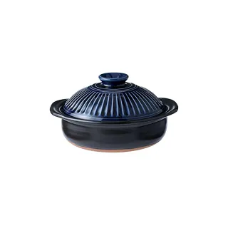 【日本佐治陶器】日本製菊花系列瑠璃釉陶鍋/湯鍋1100ML(7號)