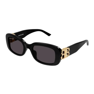 【Balenciaga 巴黎世家】金色大LOGO膠框太陽眼鏡(BB0310SK-001 雙B LOGO)