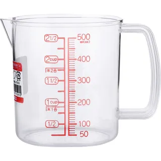 【Ho覓好物】NAKAYA透明量杯-500ml(透明量杯 耐熱量杯 多功能量杯 刻度杯 帶刻度量杯 烘焙工具 烘焙量杯)