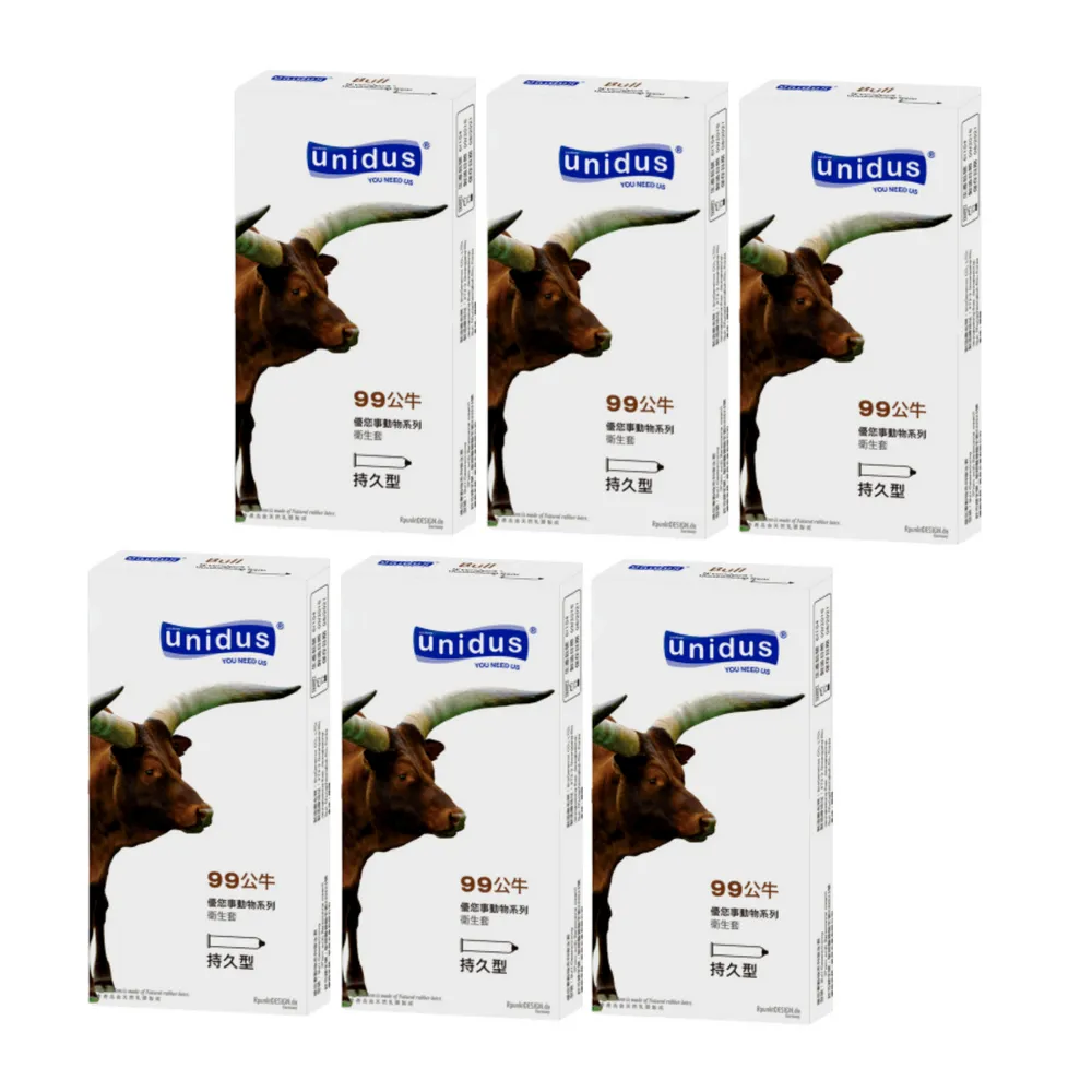 【Unidus 優您事】動物系列保險套-99公牛 持久型 12入*6盒(共72入)