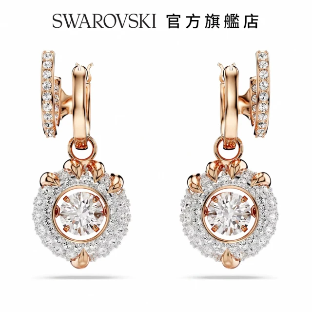 SWAROVSKI 施華洛世奇 Dragon & Phoenix 水滴形耳環 龍爪 白色 鍍玫瑰金色調(新年禮物)