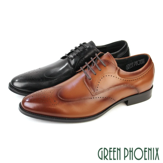 GREEN PHOENIX 波兒德 男鞋 紳士鞋 皮鞋 商務鞋 新郎鞋 學生鞋 牛津雕花 全真皮(棕色、黑色)