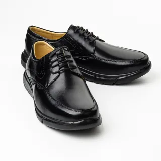 【AMADEUS 阿瑪迪斯】超輕量羊皮休閒男皮鞋21001-黑色(男皮鞋/綁帶款)