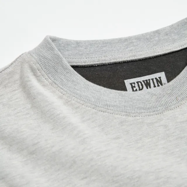 【EDWIN】男裝 石墨烯發熱薄長袖T恤(銀灰色)