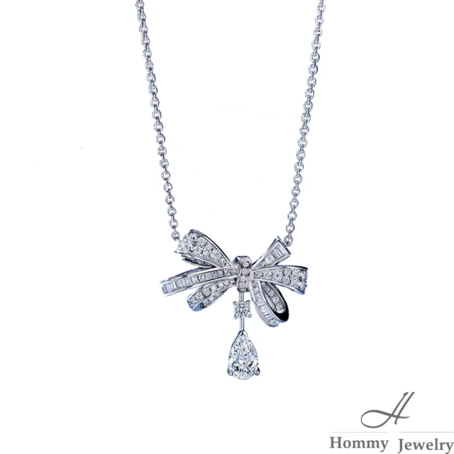 Hommy Jewelry 奧地利鑽鋯K金 項鍊(BLUMEN 蝴蝶結 925純銀 K金)