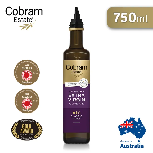 【Cobram Estate】澳洲特級初榨橄欖油750ml二入組-經典+細緻(採收日期: 2024/5)