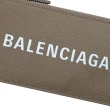 【Balenciaga 巴黎世家】簡約經典LOGO小牛皮可拆掛式信用卡零錢包(大象灰)
