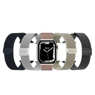 【魚骨牌 SwitchEasy】Apple Watch Ultra2/Ultra/9/8/7/6/5/4/3/SE Mesh 不鏽鋼米蘭磁扣錶帶(S9/Ultra 2)
