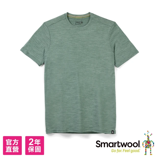 SmartWool官方直營 男Merino Sport 150 短袖 鼠尾草綠(美麗諾羊毛衣 保暖衣 吸濕排汗 短袖上衣)