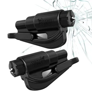 【AHOYE】逃生用迷你破窗器 2入 割安全帶 口哨 擊破器