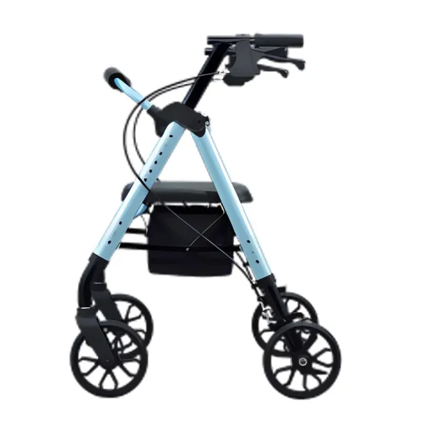 【助步車】STAR收合式 標準款(#適合160-190cm#附輪帶座#帶購物袋雙彎#鋁合金加厚#助行器老年孕婦洗澡椅)