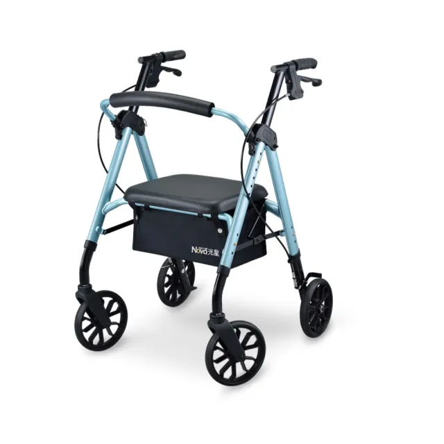 【助步車】STAR收合式 標準款(#適合160-190cm#附輪帶座#帶購物袋雙彎#鋁合金加厚#助行器老年孕婦洗澡椅)