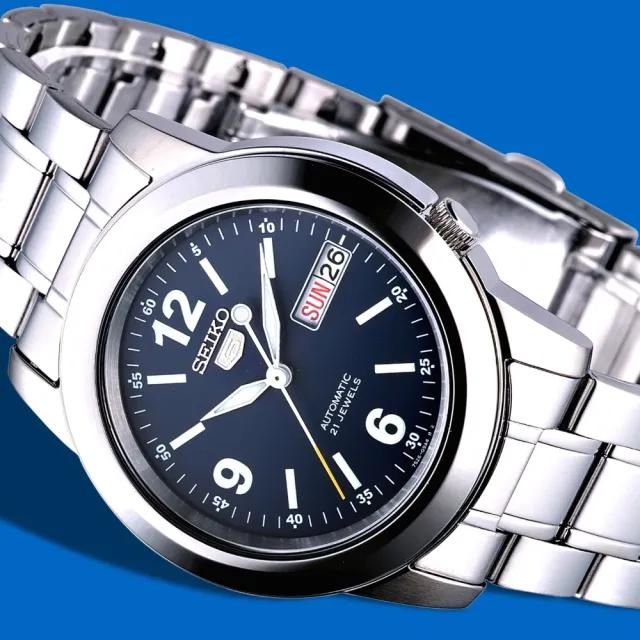 【SEIKO 精工】手錶 典藏玩家日本製5號自動機械腕錶-黑/SNKE61J1(保固二年)