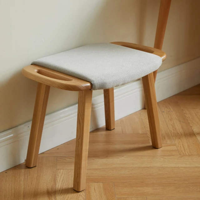Taoshop 淘家舖 W北歐軟包靠背全實木餐椅現代簡約橡木