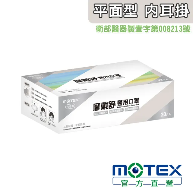 【MOTEX 摩戴舒】平面醫用口罩 大包裝 30片(春花漸層系列-梨霜款 -限量)