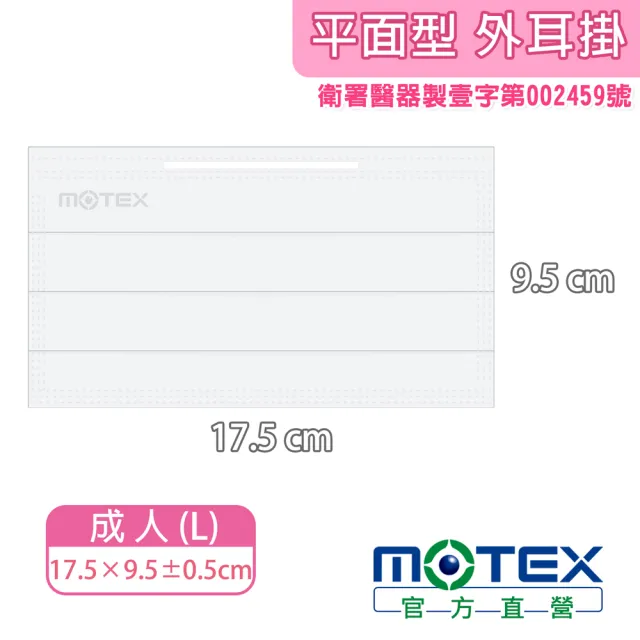 【MOTEX 摩戴舒】平面醫用口罩 大包裝 50片(Made in Taiwan 櫻花粉)