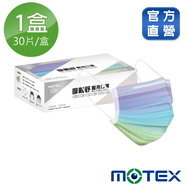 【MOTEX 摩戴舒】平面醫用口罩 大包裝 30片(春花漸層系列-藍鈴款 -限量)
