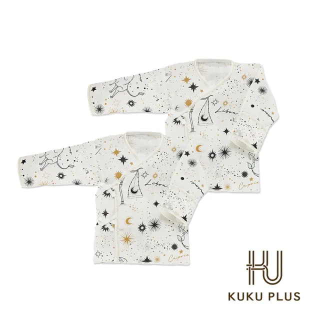 【KU.KU. 酷咕鴨】KUKU PLUS反手袖紗布肚衣2入(3-6個月適用/多款任選)