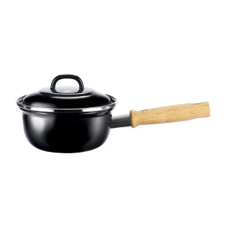 【BK】碳鋼琺瑯鍋 16公分 單柄鍋 黑-德國製
