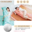【奶油獅】森林野餐-台灣製造-讓你抱抱等身夾腿長形雙人枕 孕婦枕 50x150cm(藍色 一入)