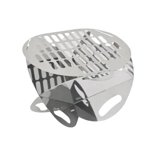 【QUBE】料理的鐵人 三刀流卡片式焚火台(燒烤鐵盤 不鏽鋼焚火台 烤肉架 露營 逐露天下)