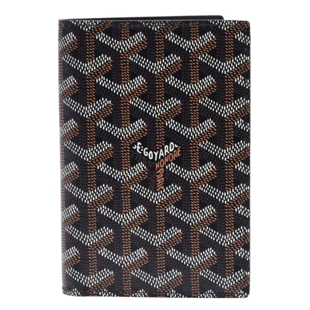 【GOYARD 高雅德】經典防水帆布LOGO小牛皮護照夾(黑AMALOUIS-K18-BLK)