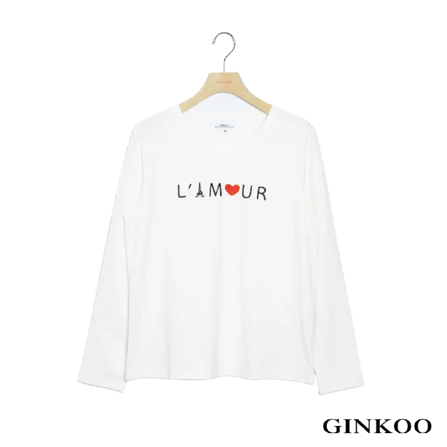 【GINKOO 俊克】LAMOUR字樣上衣