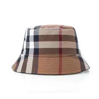 【BURBERRY 巴寶莉】經典格紋帆布漁夫帽(深棕)