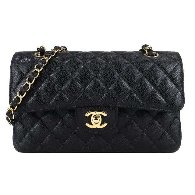 CHANEL 香奈兒 24C 22cm 金色標誌菱格紋小牛皮