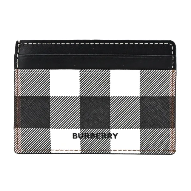 【BURBERRY 巴寶莉】經典格紋環保帆布卡片夾(黑色)