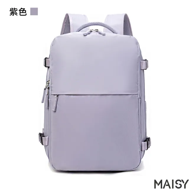 【MAISY】時尚外出多功能旅行大容量牛津布包(現+預  黑色／紫色／米色／白色／粉灰色)