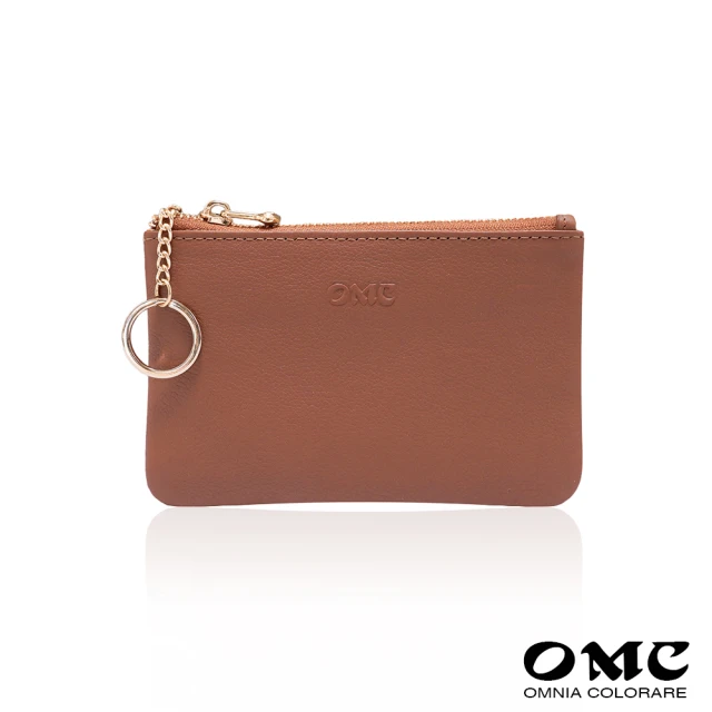 OMC 簡單生活軟牛皮卡片鑰匙零錢包4024(棕色)折扣推薦