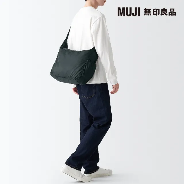 【MUJI 無印良品】可折疊撥水加工聚酯纖維肩背包(共2色)