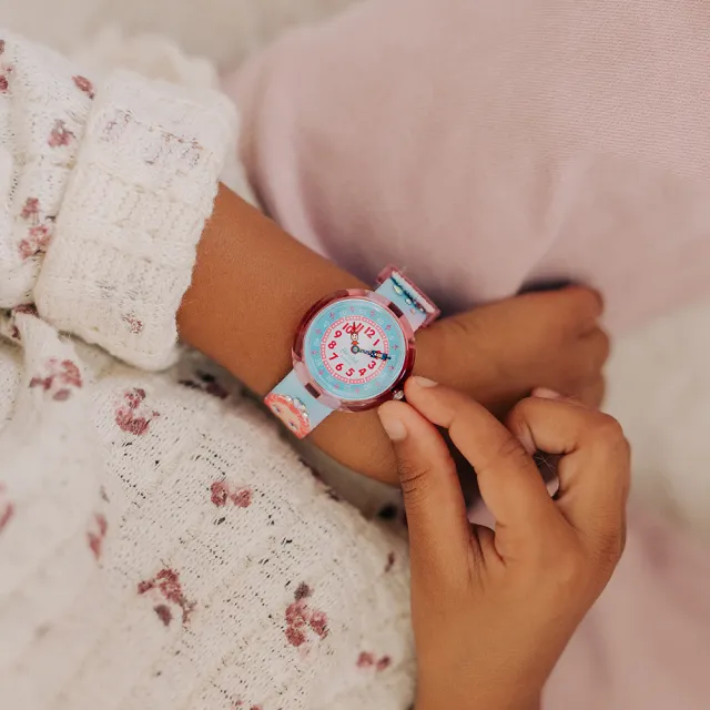 【Flik Flak】兒童手錶 SPARKLE KINGDOM 氣泡王國 瑞士錶 兒童錶 手錶 編織錶帶(31.85mm)
