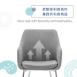 【E-home】Alono雅洛諾簡約布面扶手電鍍腳休閒餐椅-灰色(網美椅 會客椅 美甲 高背)
