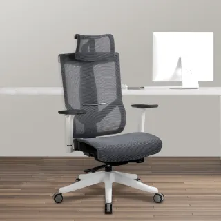 【E-home】Heller海勒高階底盤德國網人體工學電腦椅 灰色(全網辦公椅 辦公椅 人體工學椅)