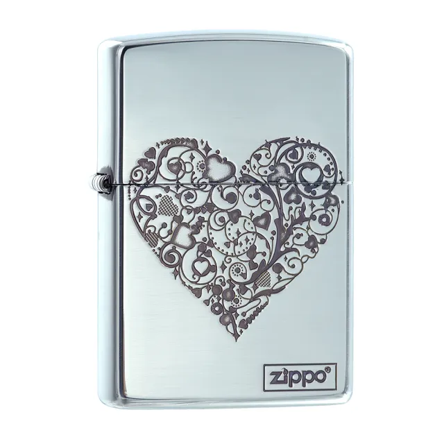 【Zippo】藤蔓愛心-銀-防風打火機(美國防風打火機)