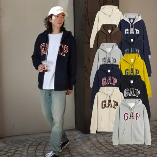 【GAP】男女同款 Logo刷毛連帽外套-多色可選(461135&888730&841214)