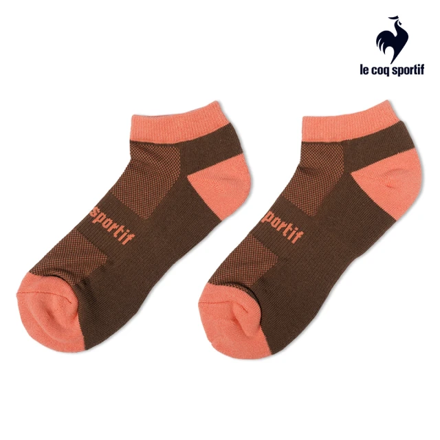 【LE COQ SPORTIF 公雞】短襪/運動襪/休閒襪 男女款-橘粉色-LWS03202