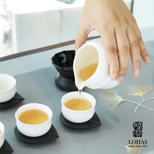 【LohasPottery 陸寶】海棠清歡茶禮(新骨瓷 全套茶禮 品茗東方水墨美學 茶具/禮品/禮物/收藏)