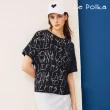 【Le Polka】率性寬版黑白印花T 2色-女