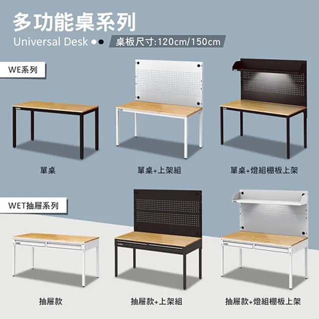 【TANKO 天鋼】WE-58W 多功能桌 黑 150x75cm(工業風桌子 原木桌  書桌 耐用桌 辦公桌)