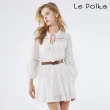 【Le Polka】輕民俗風純白蕾絲洋裝-女(附腰帶)