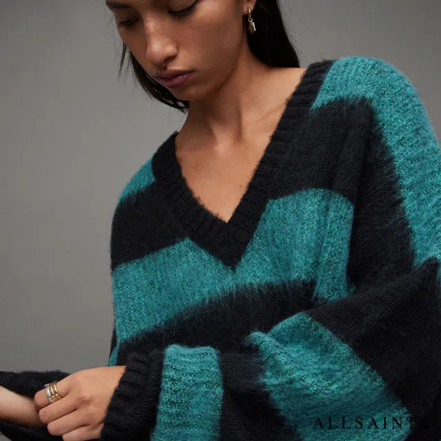 【ALLSAINTS】LOU 金屬光澤羊毛針織上衣 WT031Z(舒適版型)
