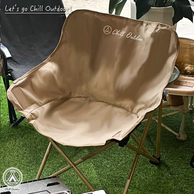 【Chill Outdoor】免安裝 速開露營休閒椅(露營椅 速開月亮椅 折疊椅 野營椅 釣魚椅 戶外椅)