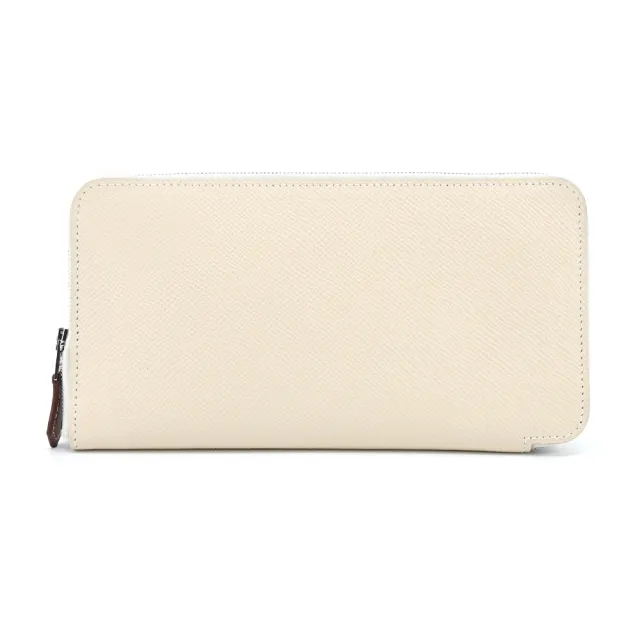 【Hermes 愛馬仕】Silk In Epsom小牛皮拉鍊絲巾長夾(AL白)