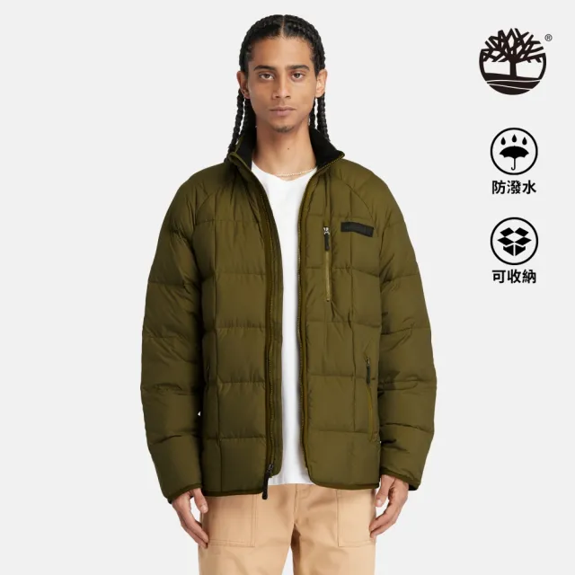 【Timberland】男款深橄欖色防潑水可收納外套(A2N8M302)